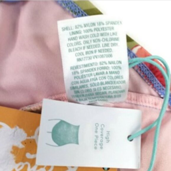 Kona Sol Multi Floral Over the Shoulder Ruffle One Piece Swimsuit Womens XL NWT - Picture 13 of 16